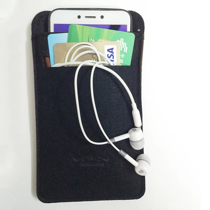 

For Samsung S8 S7 edge Double layer Microfiber Felt Phone sleeve bag oneplus 5 Cover Pouch For iphone 6s 7 7 8 x plus Xiaomi mi6