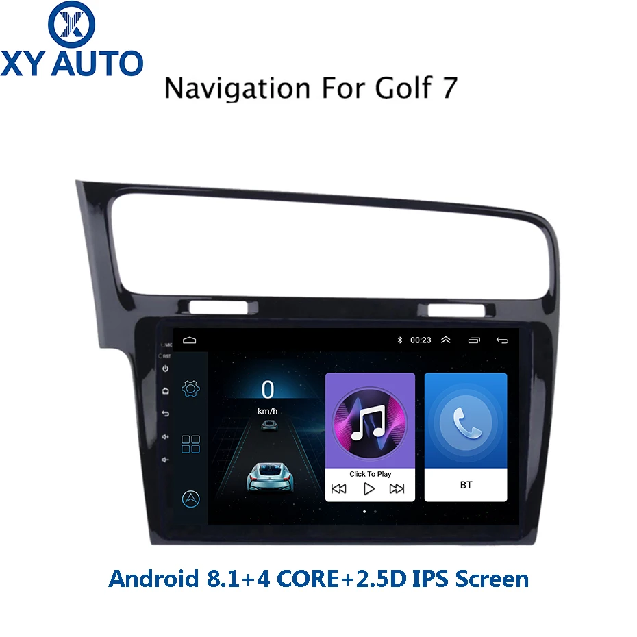 Discount 10.1 inch 2.5D IPS Tempered HD multi-touch screen Android 8.1 NAVI for golf 7 2014-2018 with Bluetooth USB WIFI support SWC 0