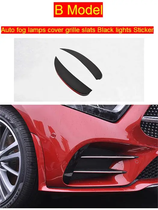 Car styling Auto fog lamps cover grille slats Black lights Sticker decoration Strip For Mercedes Benz CLS Class Accessories - Название цвета: B Model Black