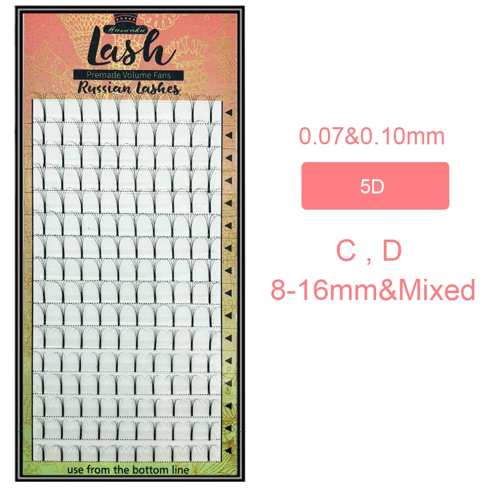 

16 Lines Long Stem 8-16mm C D curl Premade Volume fans 5D lashes Russsian Volume Pre Made Eyelash Extensions Mink Lash Extension