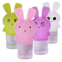 Мультяшный силиконовый контейнер для хранения бутылок, портативный дорожный многоразовый пустой контейнер для шампуня, косметического крема, аксессуар для суб-бутылки