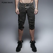 Панк РЕЙВ панк Рок весна уникальный серый Тонкий Мужские шорты Готический Heavey Металл стимпанк Стильные шорты Backwoods военные