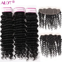 ALot Hair 1 Bundle Deep Wave Brazilian Hair Weave Bundles 100% Human Hair Extensions Non Remy Hair 8″-28″ Inch