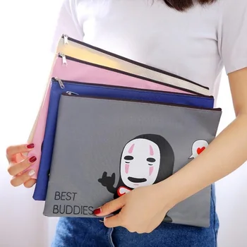 

1pcs/lot 330*240mm Japan No face Male A4 cloth File bag Filebag Document bag DIY Stationery bag office school supplies