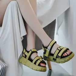 Sandalias mujer; обувь 2019 года; женские босоножки на платформе; летние модные брендовые пляжные мохнатые сандалии; chaussures femme; женская обувь