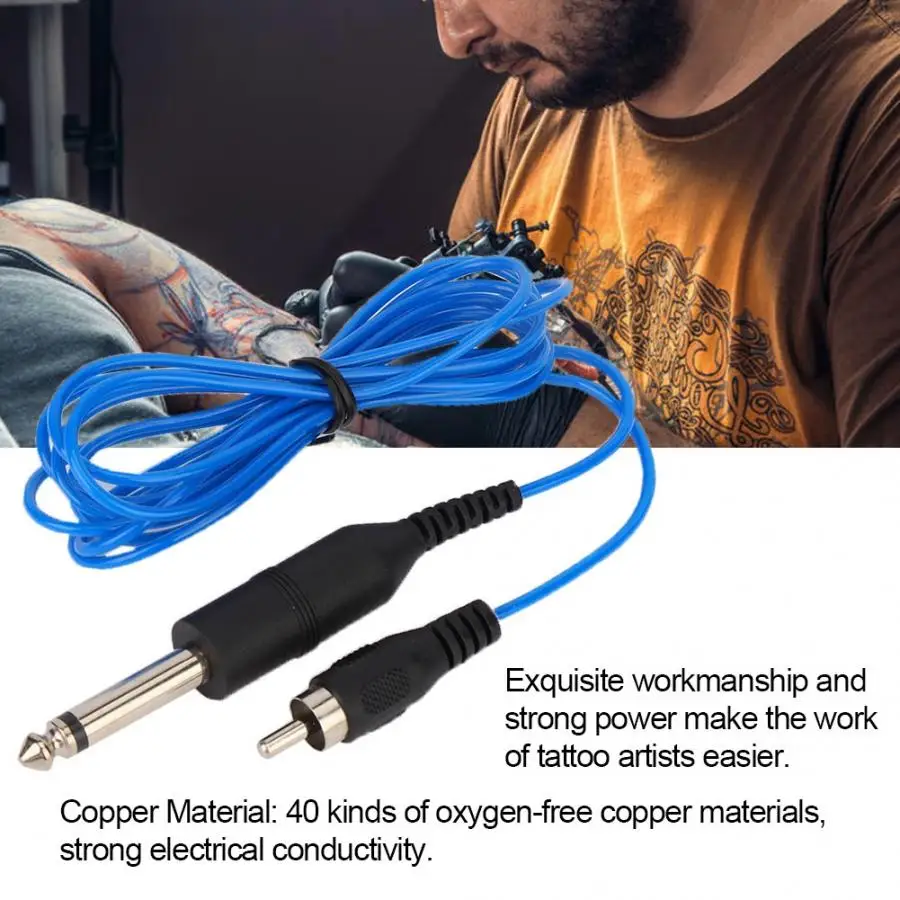 Ultra-fine Tattoo Machine Hook Line RCA Interface Straight Plug Durable Clip Cord Wire Microblading Power Supply | Красота и здоровье