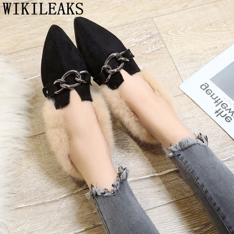 

korean ladies shoes fur loafers Chain shoes woman flat shoes women luxury shoes women designers creepers harajuku zapato mujer