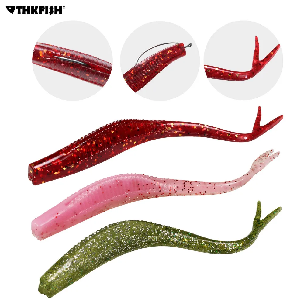 Thkfish 8pcs/lot Soft Fishing Lures 6g 0.21oz 13cm 5.2in Leech Worm