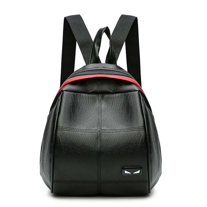 

2017 Women's Leather Backpack Monster Fashion Ladies Schoolbag for Teenager Girls Female Cute Backpack Preppy Casual Mochila