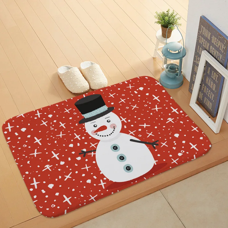 New Year Christmas Series Floor Mats Santa Claus Christmas Tree Coral
