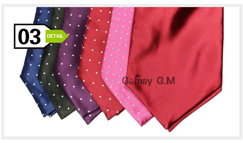 Ascot Tie Cravat Luxury Mens dots Neck Tie Self Tie for Men Wedding Neckties