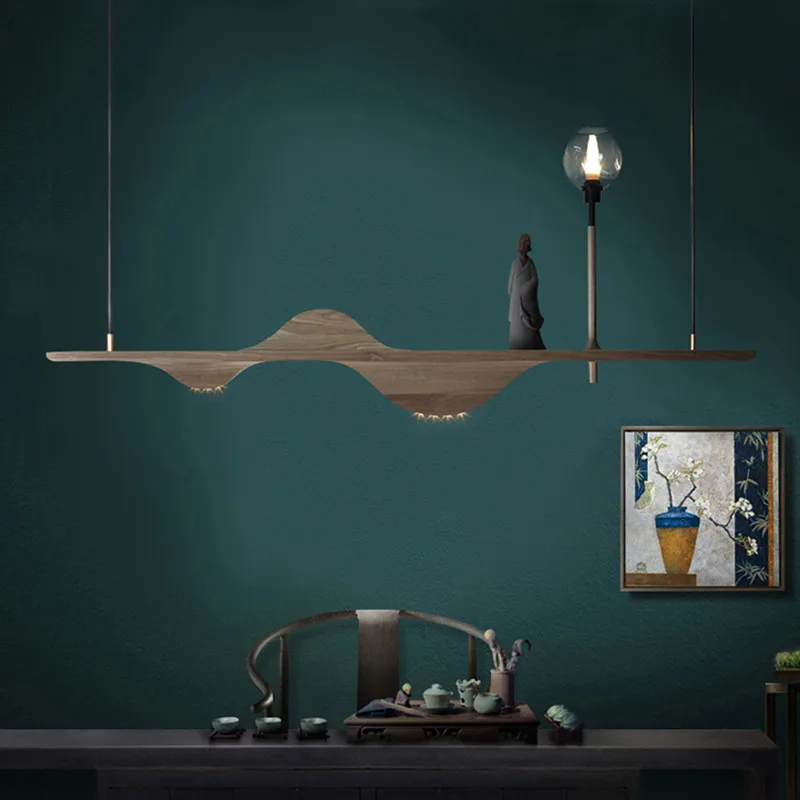 

Chinese Fahai Solid Wooden Pendant Lights Wood lamp Designer Bar Restaurant Droplight