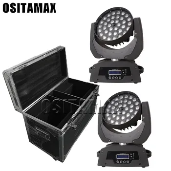 

2pcs 360w zoom wash dj club night party nights+flight case+ring circle control dmx 4in1 wash moving head
