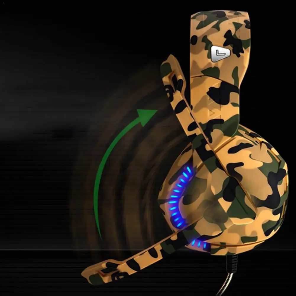 

Head-mounted Desert Camouflage Headphone Gaming Headset 4D Surround Sound For PS4 Xbox One PC Mac LED Light Omnidirectional