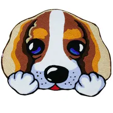 Личность ручной зацепки коврик для щенка Non-Slip Гостиная Дверь коврики, вышивка, крыльцо коврик ковер Спальня ковер домашний Декор подарок