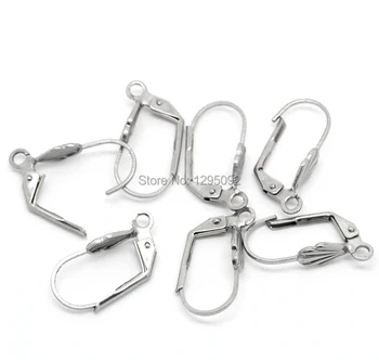 

100Pcs Earrings Hoops Stainless Steel Silver Tone Jewelry Making Findings Charms Component Wholesales 19x10mm