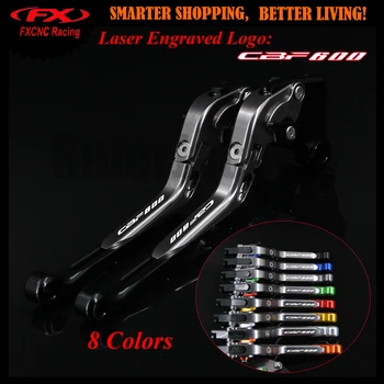 

New Logo CNC Black+Titanium Motorcycle Adjustable Extendable Brake Clutch Lever For Honda CBF600/SA CBF 600 2010-2013 2011 2012