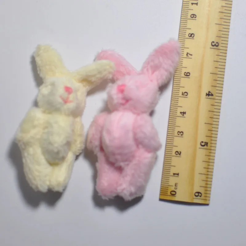 6CM plush long wool joint rabbit 1