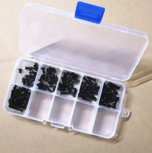 

120pcs/box M2 M2.5 M3*4/6/8/10/12/16 ISO7880 black hex socket button head screw Assortment kit