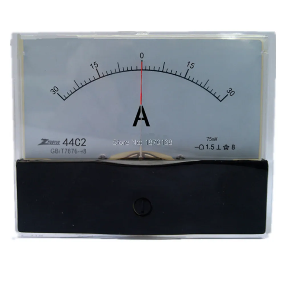 Аналоговый амперметр 44C2 DC 30A 0 + панельный измеритель тока амперметр|gauge meter|amperemeter