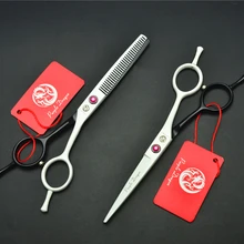 2 шт. 1012Z 5,5 ''16 см фиолетовый дракон белый Парикмахерские ножницы JP 440C прореживающие Ножницы Профессиональные человеческие ножницы