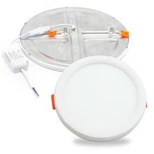 Светодиодный светильник, ультратонкие встраиваемые светильники, AC85-265V, светодиодные панели для помещений, круглый светодиодный светильник белого цвета