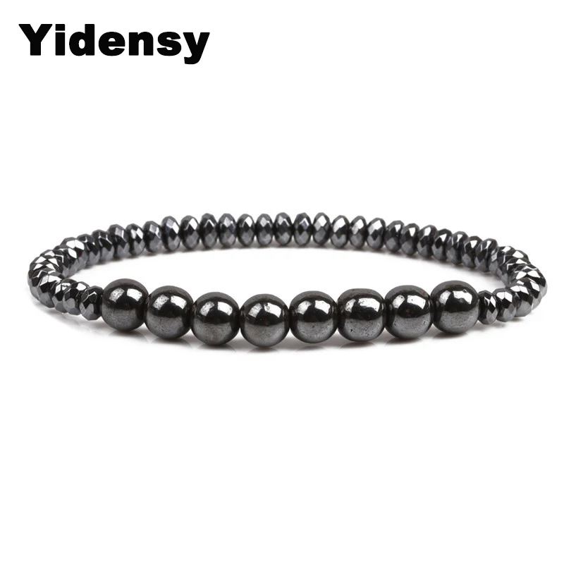 Модный Ограненный браслет Yidensy 2018 из бусин гематит браслеты ниток с подвесками
