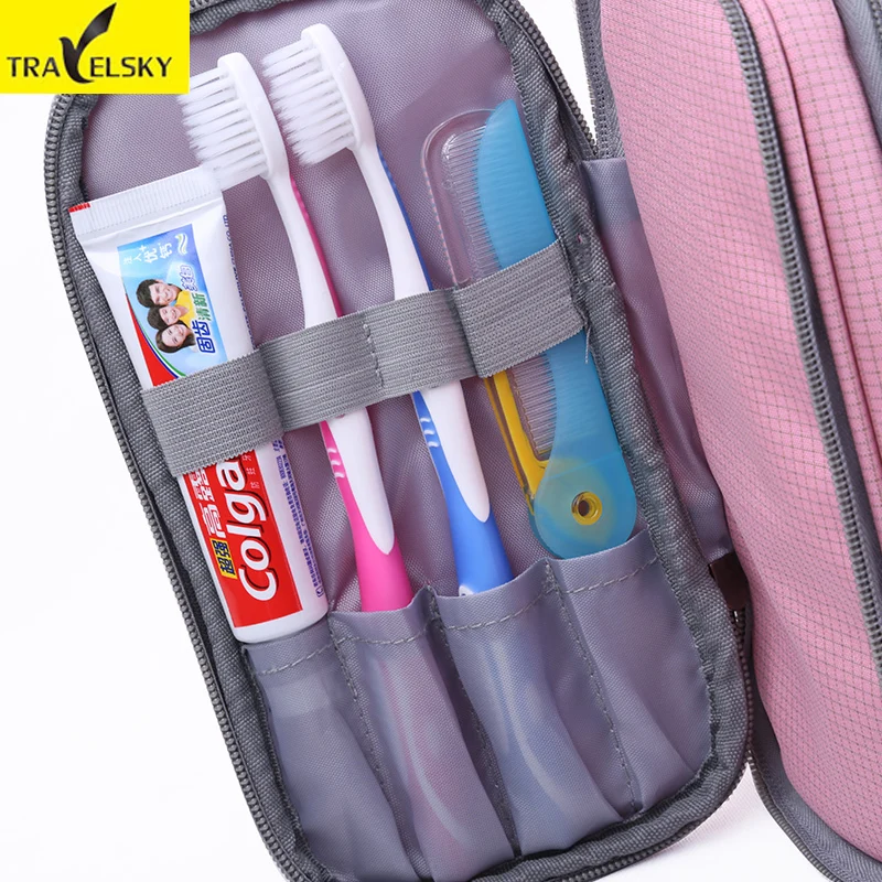 Goede Travelsky Familie Travel Organizer Bag Opknoping Wc Make Up Tas vrouwen Waterdichte Wassen Toilettas Handtassen Mannen Cosmetische Zakken