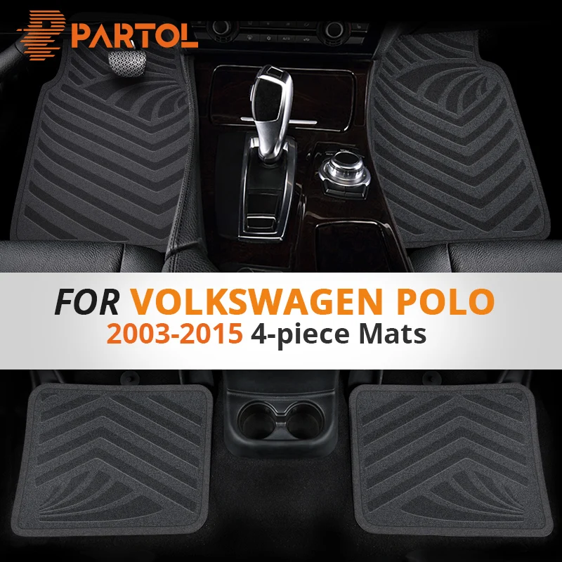 Partol 4pcs Universal Car Waterproof Floor Mats PVC Car Carpet Auto