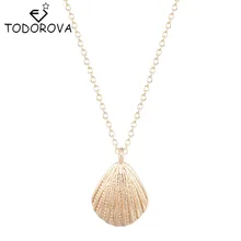 Todorova Seashell Ocean Necklace Shell Pendant Long Chain for Girls Minimalist Brand Jewelry Bridesmaid Gifts