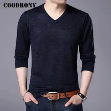 COODRONY Осень Зима теплые шерстяные свитера Повседневный пуловер с v-образным вырезом Мужская брендовая одежда вязаный кашемировый свитер Pull Homme 156
