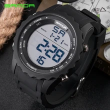SANDA новая модель спортивные часы мужские наручные часы модные цифровые светодиодные армейские часы Популярные водонепроницаемые часы для мужчин