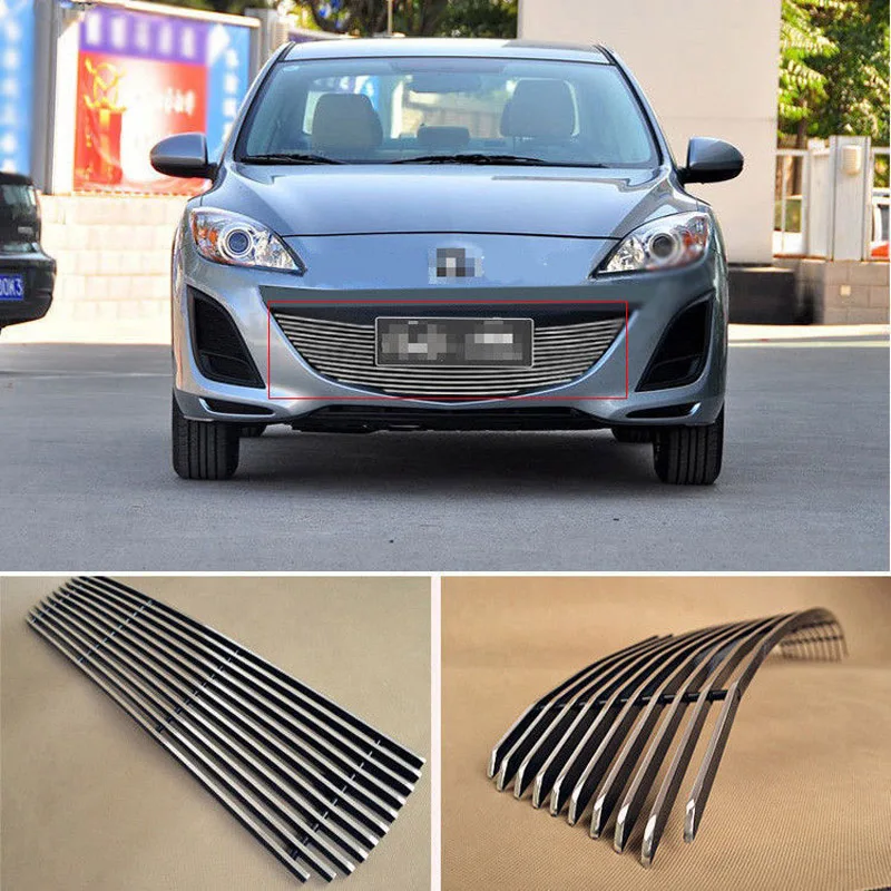 

Alloy Aluminium Front Center Racing Mesh Bumper Grills Billet Grille Cover For Mazda 3 2011-2013
