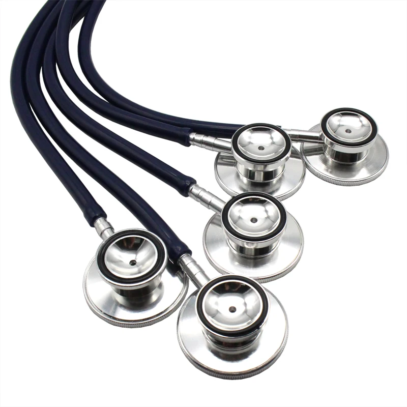 5pcs Portable Double Head Stethoscope Aid Emt Headed Stethoscope Portable Medical Auscultation Stethoscope Medical Device