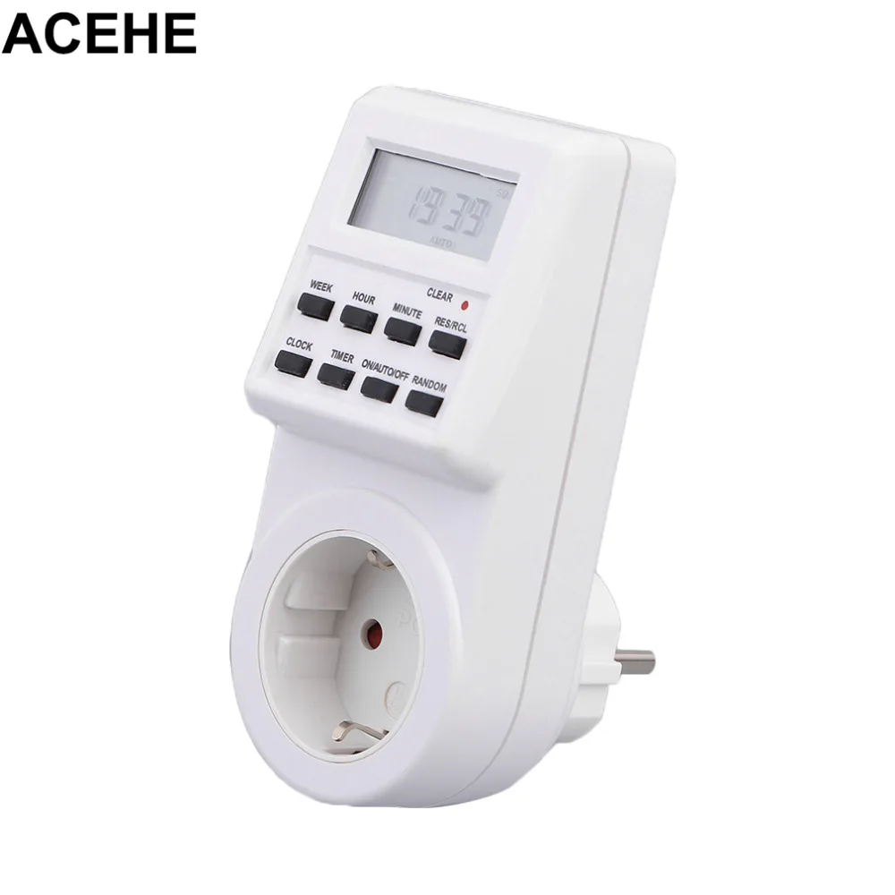 

ACEHE 2017 New Plug-in Programmable Timer Switch Socket with Clock Summer Time Random Function Top Sale