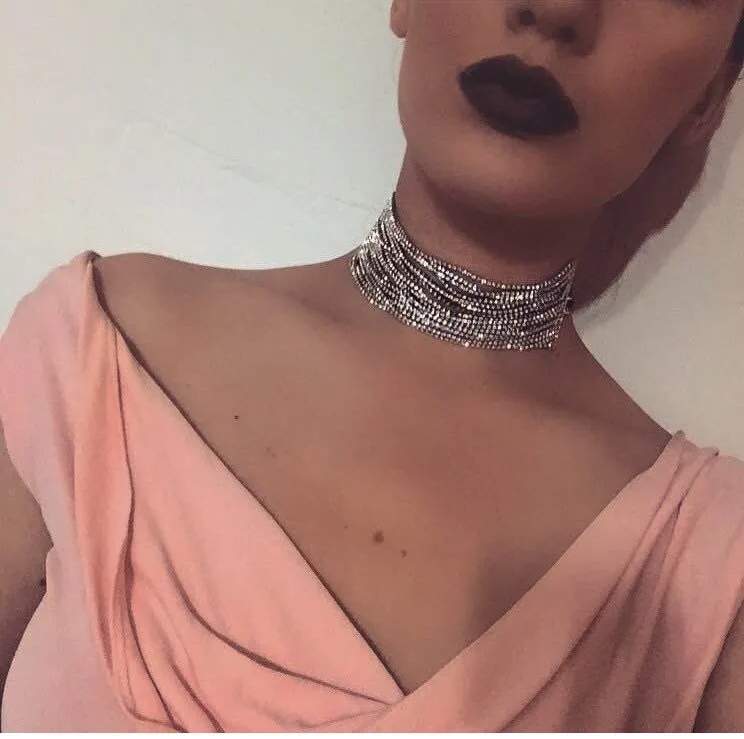 2018 женское ожерелье чокер с широким горлом Стразы большое сверкающее Модные