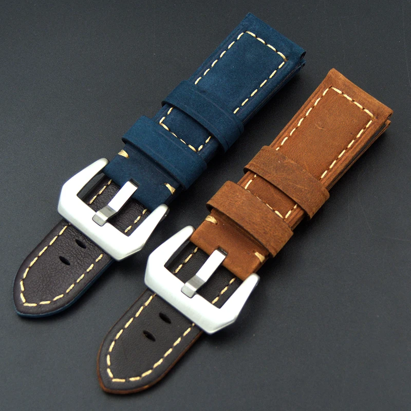 Ремешок из натуральной кожи для часов Panerai Omega Seiko 22 мм 24 мм|watch strap|retro watch strapstrap for |