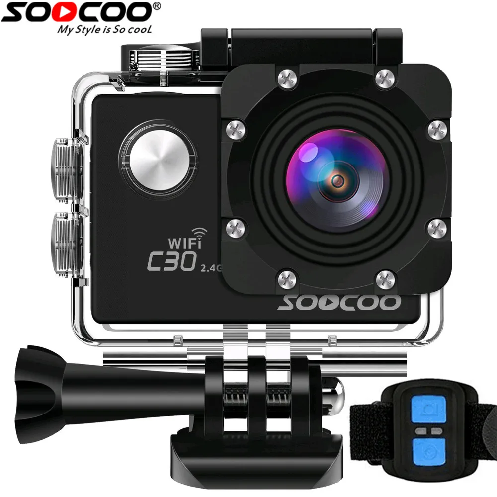 

SOOCOO C30/C30R 4K Sports Camera Wifi Gyro Novatek96660 30M Waterproof Adjustable Viewing angles Action Camera
