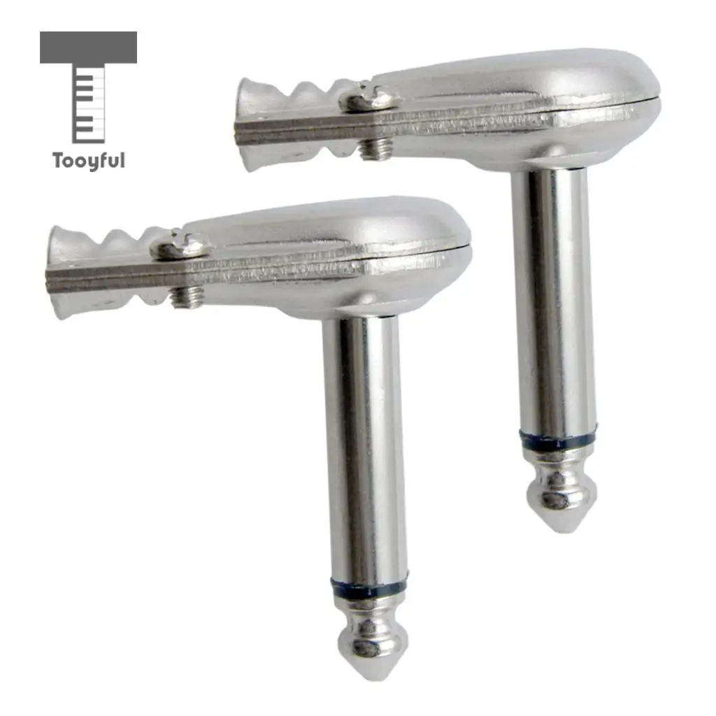 2pcs 6.35mm 1/4'' Right Angle Mono Jack Plug Guitar Audio Cable Connector Musical Instrument Parts