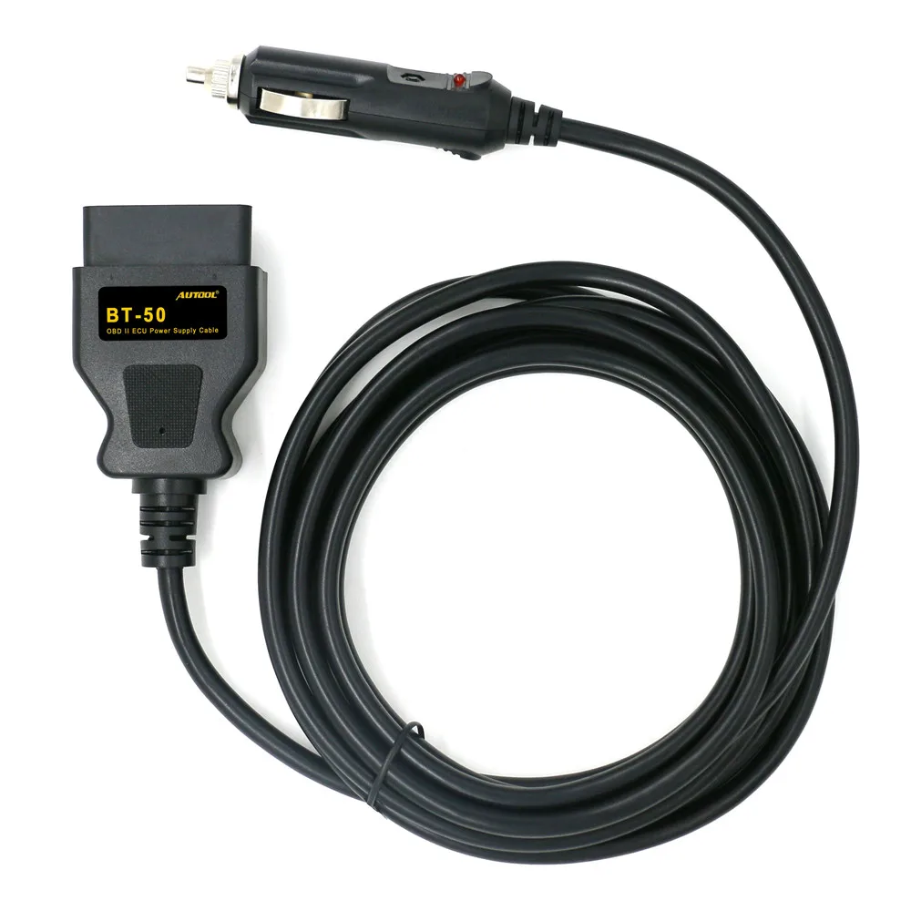 

AUTOOL BT-50 Memory Saver ECU Power Interface/Connector OBD2 Vehicle ECU Emergency Power For 12V DC Power Source Supply Cable