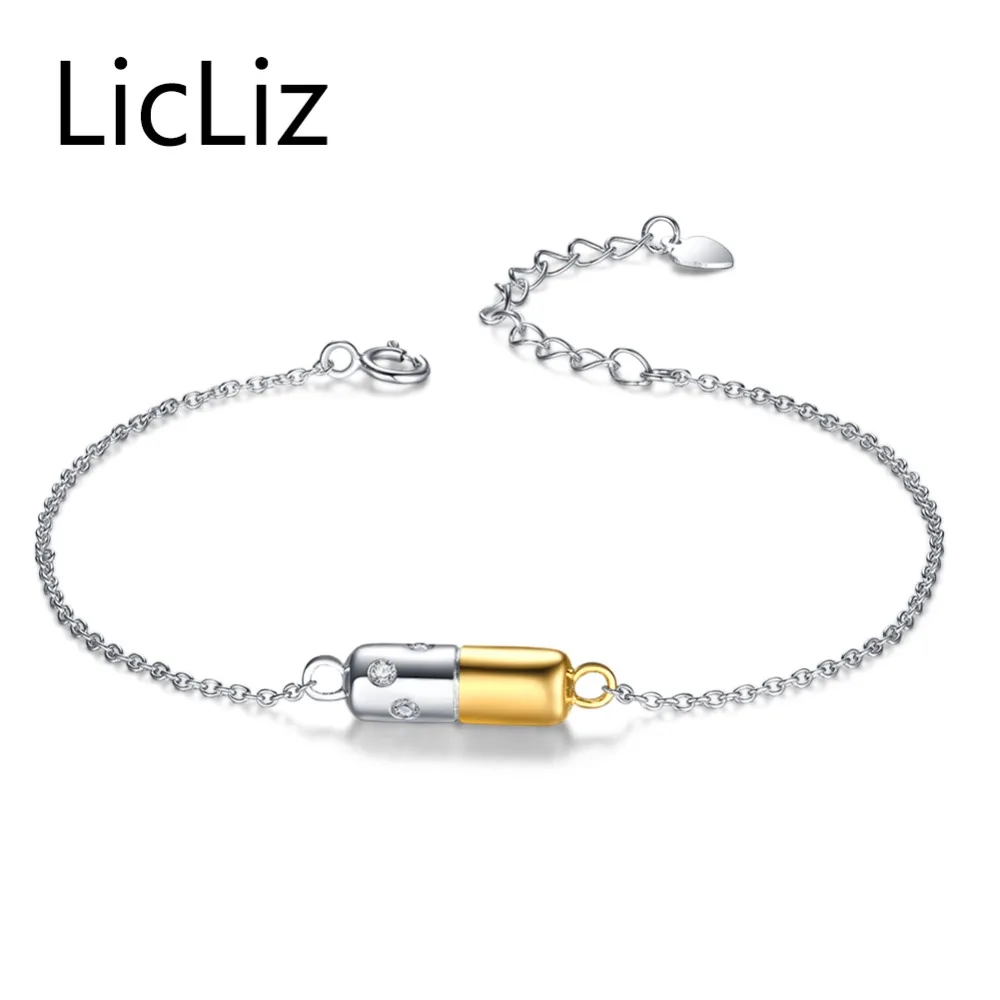 

LicLiz Fashion 925 Sterling Silver 18K Gold Bracelets for Women Two Tone Color Zircon Jewelry Joyas de Plata 925 Mujer LB0119