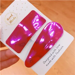 Rose Модные детские заколки для волос летние цветные заколки для волос из искусственной кожи для девочек милые аксессуары для волос - Цвет: Rose