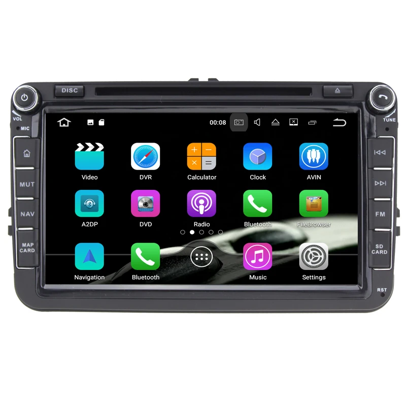 Perfect HIFIF 8 inch Quad Core Pure Android 7.1 2Din Car DVD For VW JETTA Tiguan Passat B6Touran Caddy Amarok Golf EOS DAB Bluetooth GPS 1