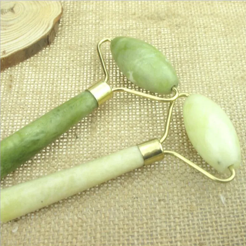 Roller Face Thin massager Natural stone Jade Facial Double Head Beauty Massage Slim Neck Body Relaxation Lift Tools