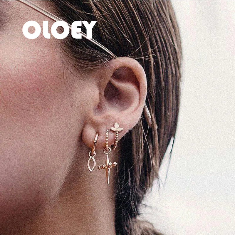 

Fashion Women Cross Earrings Set Charm Delicate Shiny Crystal Dangle Earrings Classical Long Earrings Female Jewelry Wholesale