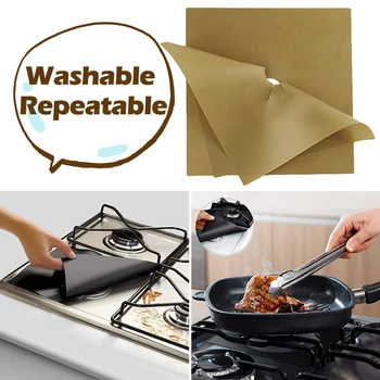 

4pcs/set 4pcs/set Reusable Fiber Gas Stove Protector Cover Mat Kitchen Gas Stove Stovetop Protector Kitchen Accessories