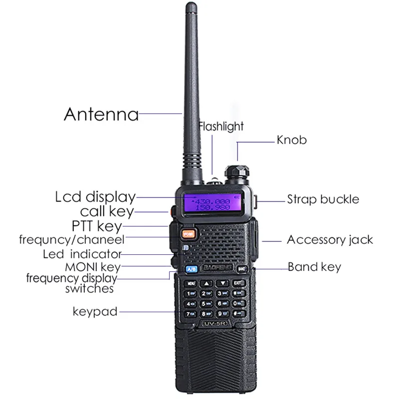 Длинная батарея UV-5R baofeng walkie-talkie BF-5R walkie talkie uv 5r портативный радио кошелек 10 КМ Домофон walk talk west ham