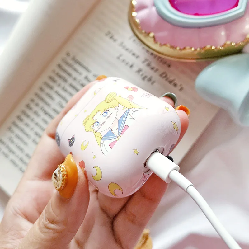 Чехол для Apple Airpods Жесткий ПК TWS чехол наушников коробка зарядки мультяшная