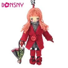 Bonsny, ручная работа, французская кукла, ожерелье, зима, длинное, Chian, массивное ожерелье-кукла, подвеска,, новинка, чокер, для девочек, женские аксессуары