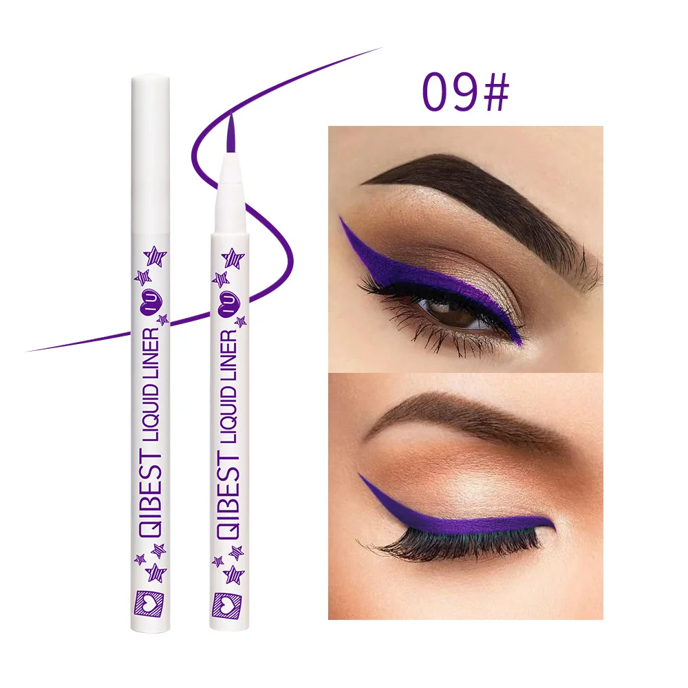

Qibest 1Pcs Eyeliner Liquid Pencil Waterproof colorful eye liner long lasting Eyeliner Professional Smooth Make Up Tools